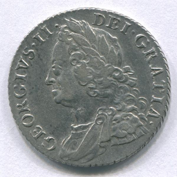Великобритания 1 шиллинг 1758 г