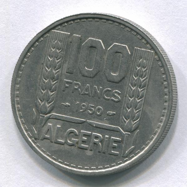 Алжир 100 франков 1950 г