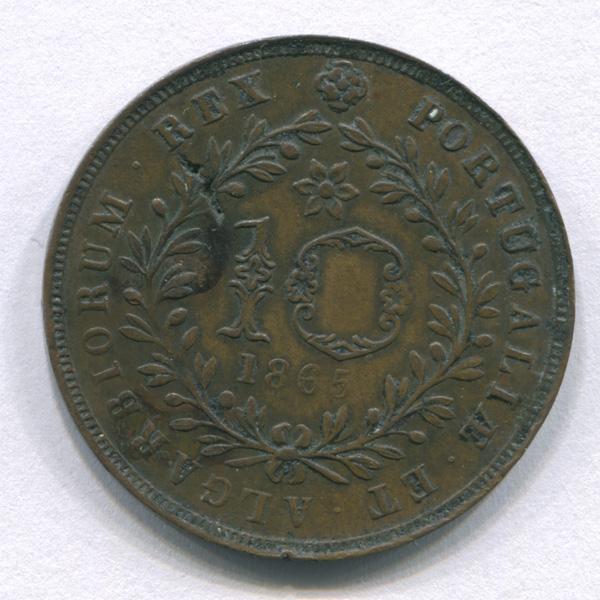 Португалия Азоры 10 рейсов 1865 г