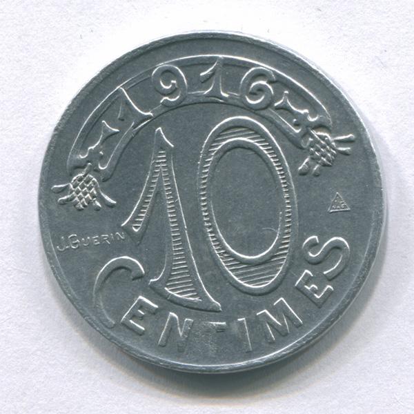 Франция Марсель 10 сантимов 1916 г