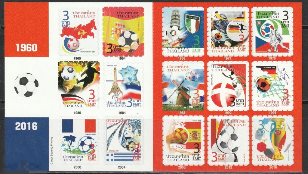 Таиланд Чемпионы Европы буклет самоклейки ** 2016г.