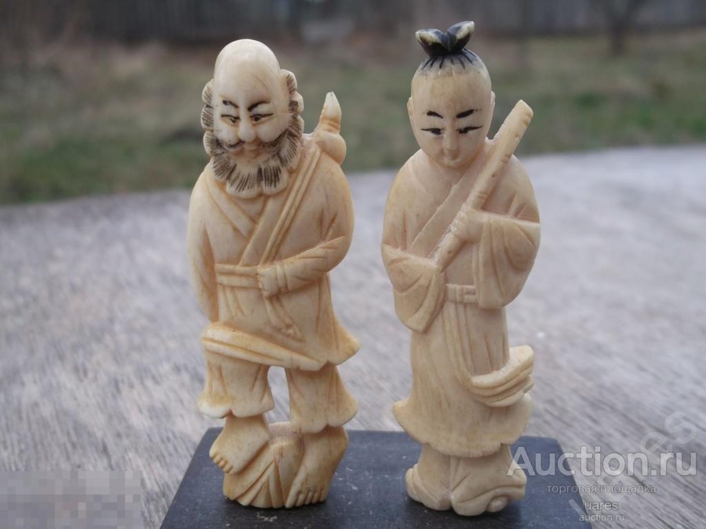 Старинное Окимоно Статуэтка из Кости Япония 