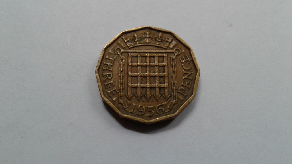 Великобритания. 3 пенса 1956 г.