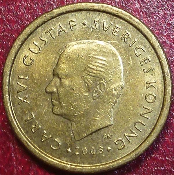Швеция 10 крон 2008 года.