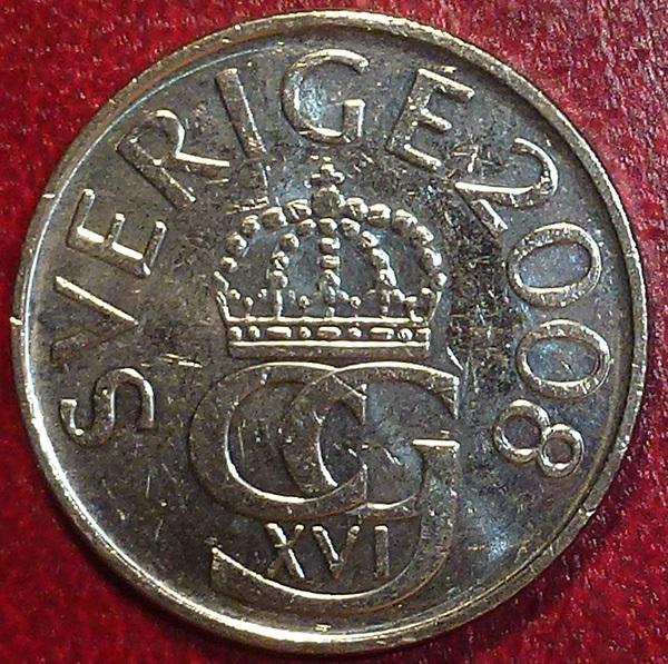 Швеция 5 крон 2008 года.