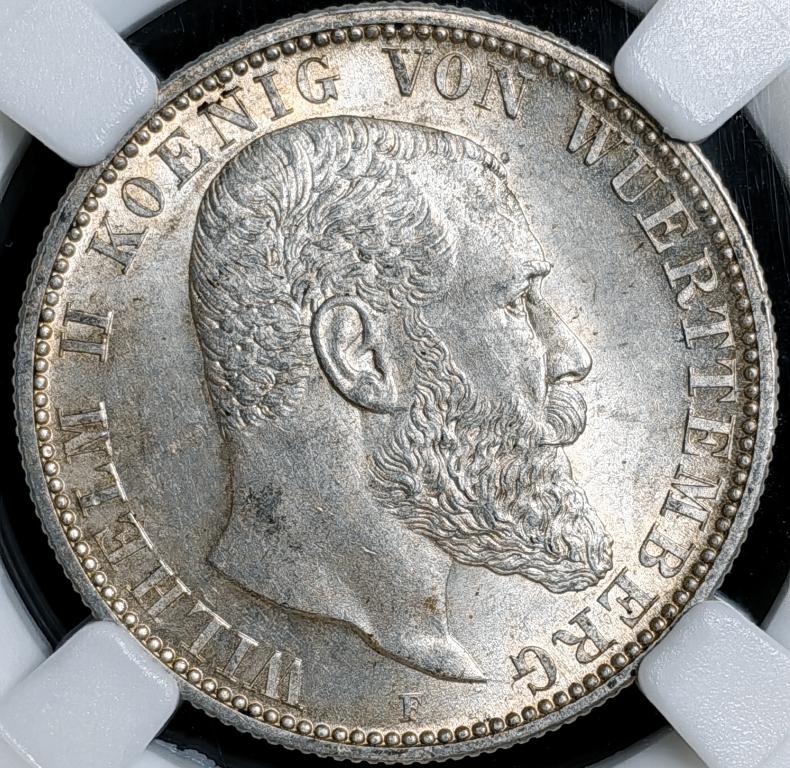 2 марки. ВЮРТЕМБЕРГ.1906г. ННР MS 64