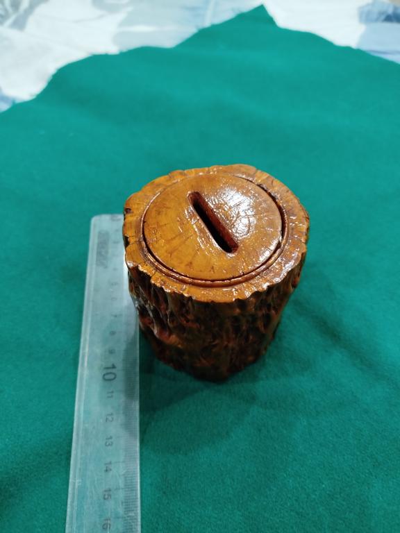 Шкатулка - копилка карельская берёза Абрамцево ок 1900 г ЛЮКС !