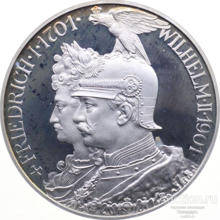 5 марок 1901 Пруссия (реплика 2001, серебро 925) proof
