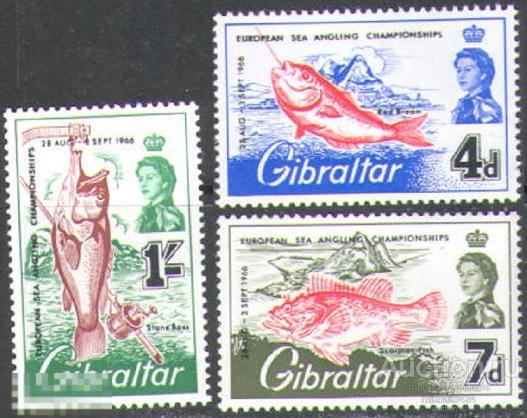 0781 ✅ Морская Фауна Рыбы Рыбалка 1966 Гибралтар 3м п/с **