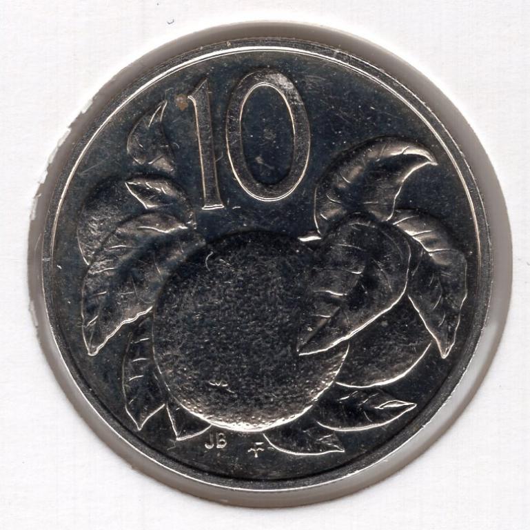 10 центов - Острова Кука - 1976 - Апельсин - KM#4