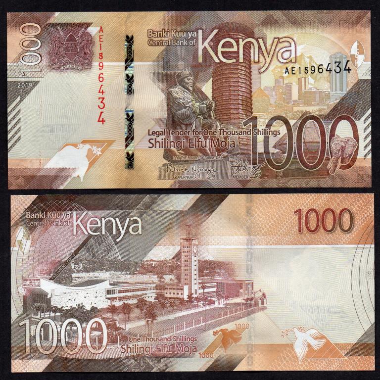 Кения   - 1000 шиллингов 2019 г., P W56,  UNC