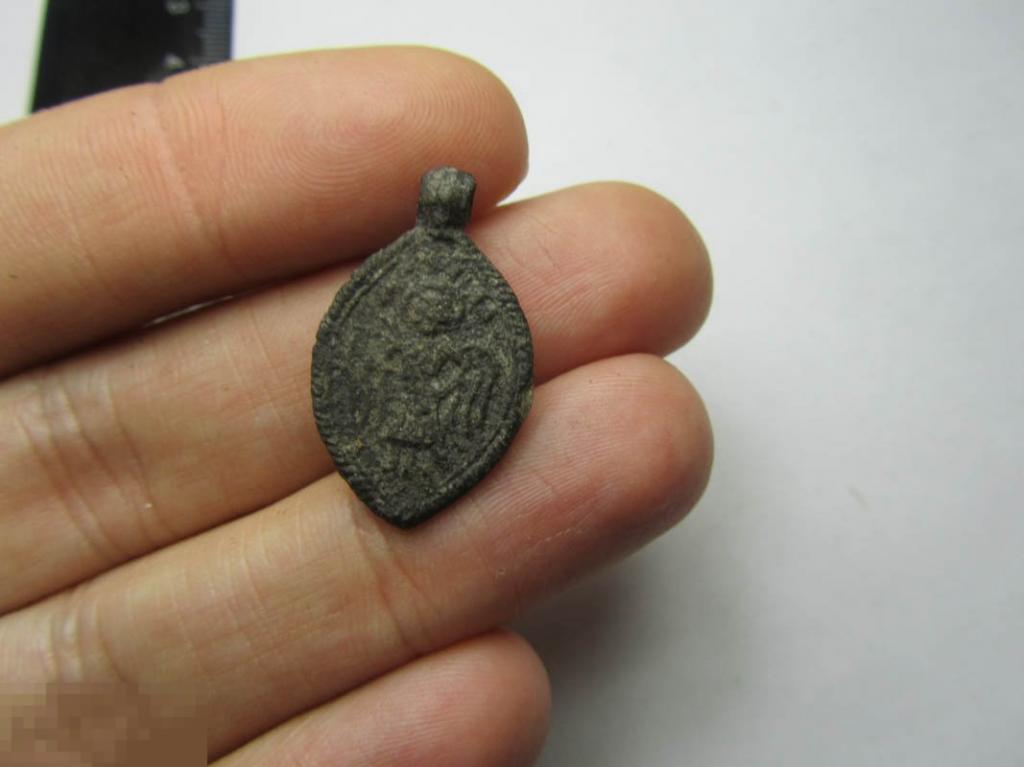 Иконка Архангел и Голгофский крест 17 век