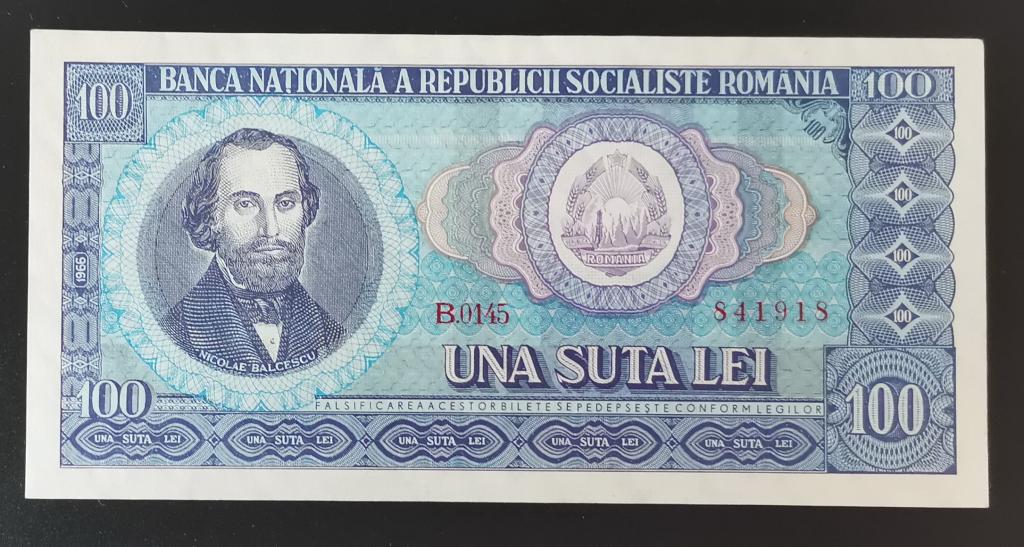 Румыния 100 лей 1966 аUnc