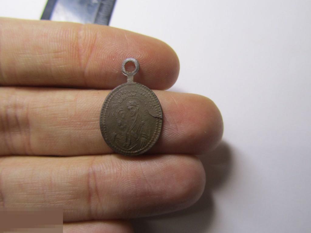 Иконка дореволюционная Богоматерь/Крест с молитвой