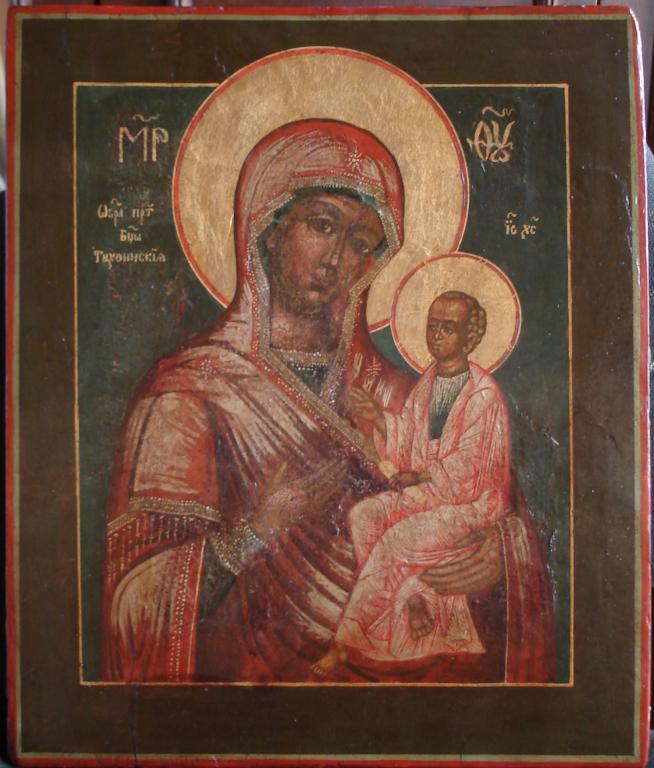 Икона Тихвинская Богоматерь. 18 в. 40 х 33 см.