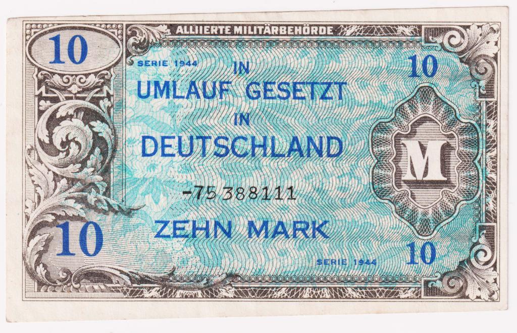 10 марок 1944. Германия. Оккупация союзными войсками