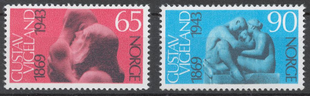 Норвегия 1969 Mi# 594-95** 100 ЛЕТ Г.ВИГЕЛАНДУ, СКУЛЬПТОРУ