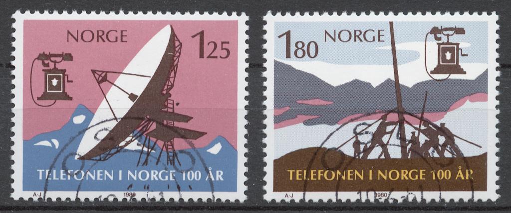 Норвегия 1980 Mi# 815-16 (CTO) 100 ЛЕТИЕ ТЕЛЕФОНА В НОРВЕГИИ