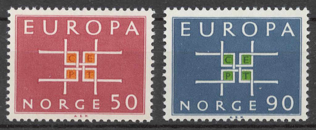 Норвегия 1963 Mi# 498-99** ЕВРОПА СЕПТ 63