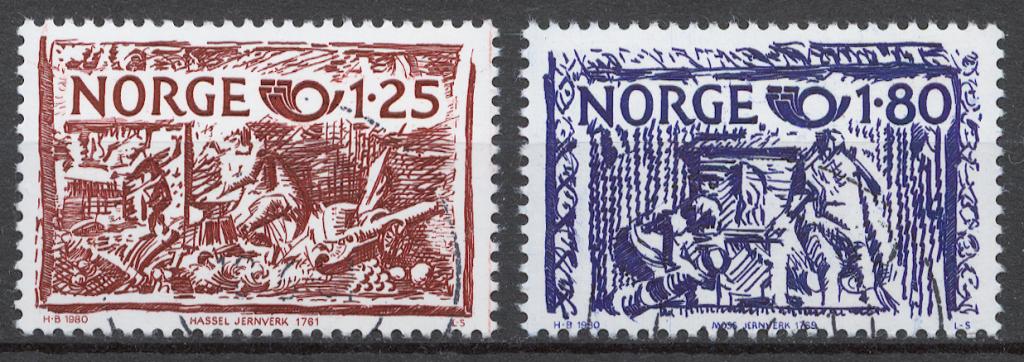 Норвегия 1980 Mi# 821-22 (CTO) NORDEN, РЕМЕСЛЕННОЕ ИСКУССТВО