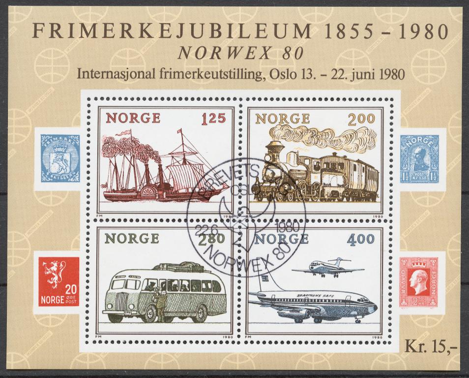 Норвегия 1980 Mi# Бл.3 (CTO) ФИЛ ВЫСТАВКА NORWEX 1980