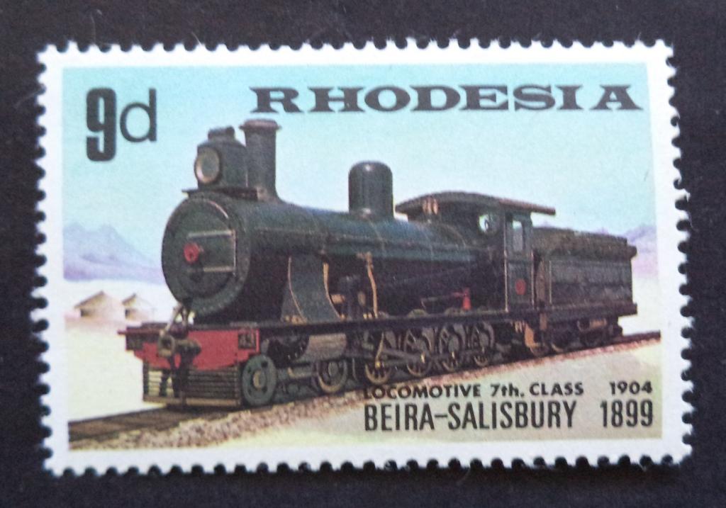 Родезия  1969 г.  Паровоз  9d. **   Л.31