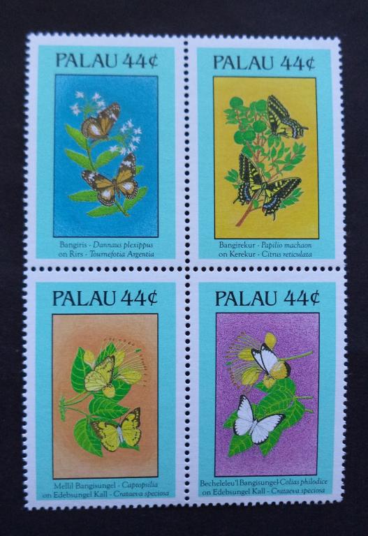 Палау  1988 г.  Бабочки и Цветы  **   Л.32