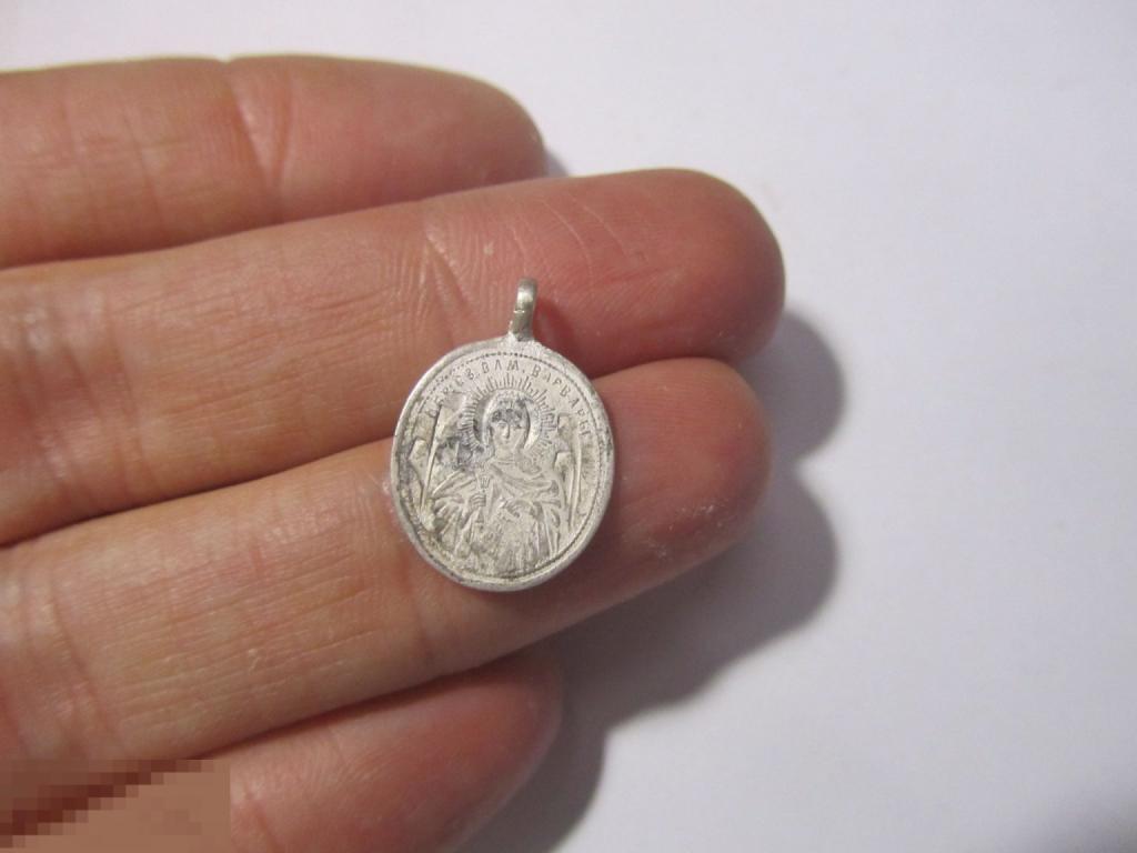 Иконка серебро 84 проба Успение/Великомученица Варвара