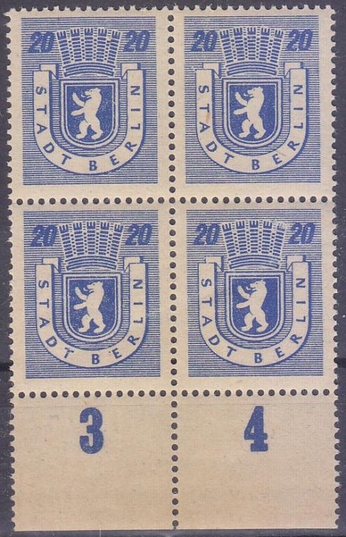 Германия. Берлин. 20 пфеннигов 1945. Оккупационная зона союзников. Квартблок