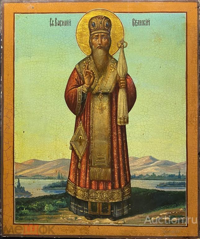 Икона Св. Василий Великий. Размер храмовый 54х45см