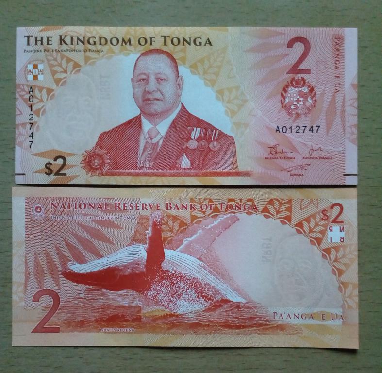 Тонга 2 паанги пресс unc