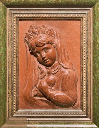 Панно барельеф Девочка с голубем Русский Стиль