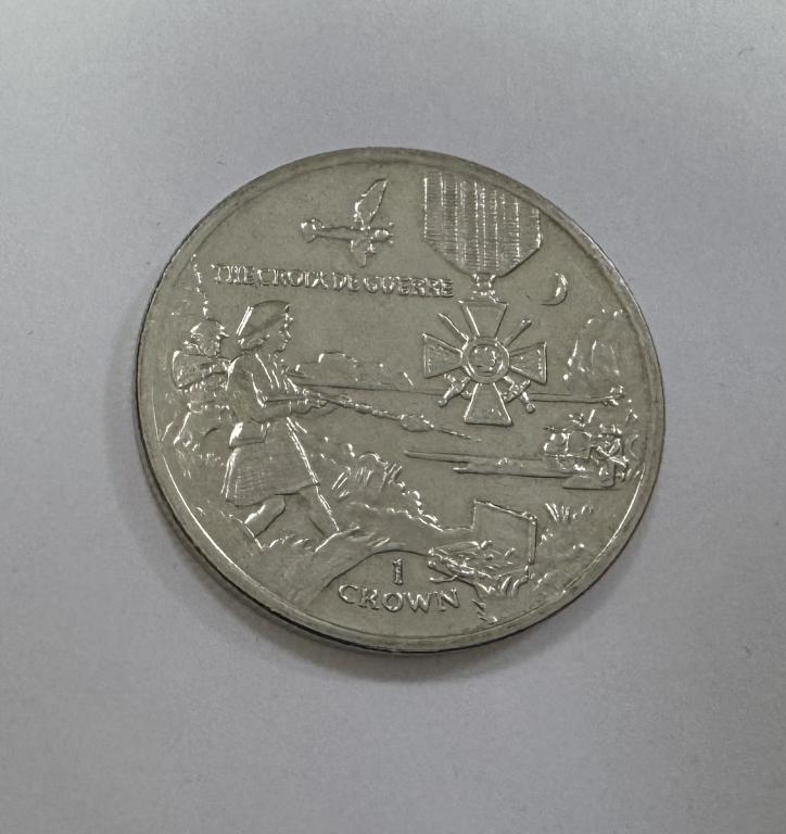 остров Мэн 1 крона 2005 Орден медаль крест