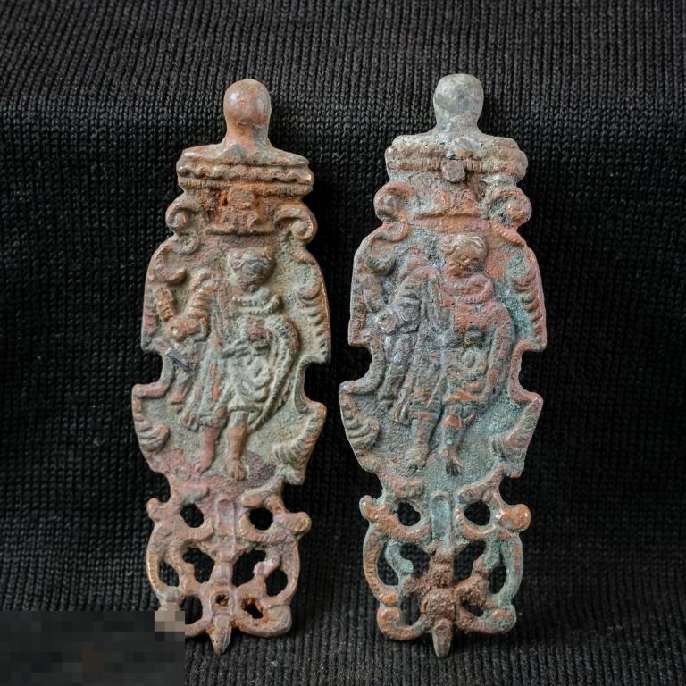 Большие Парные книжные застежки со Святыми 18-19 век