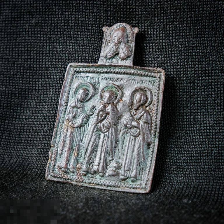 Икона Святые Параскева, Николай, Тихон 19 век