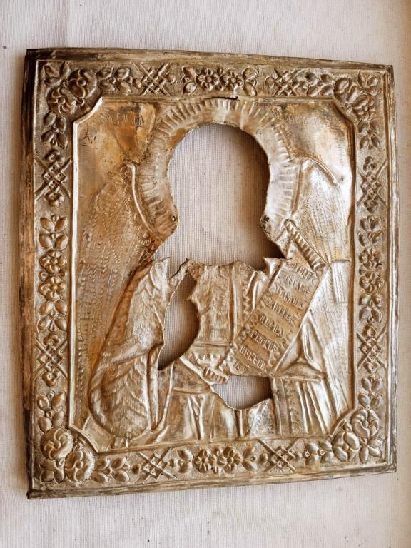 ИЗУМИТЕЛЬНО КРАСИВЫЙ ОКЛАД НА ИКОНУ ИОАНН ПРЕДТЕЧИ , КРЕСТИТЕЛЬ , СУПЕР РАБОТА ! 19 ВЕК !