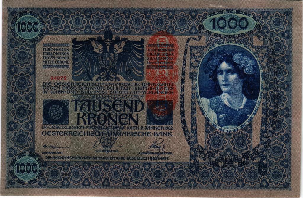 1000 крон 1902 года Австро-Венгрия aUNC