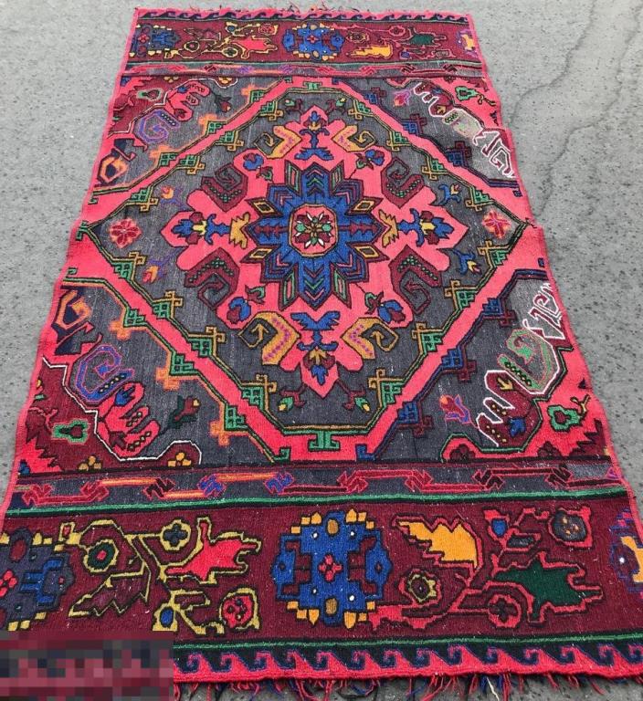 Старинный восточный ковер. Дагестанский сумах (килим). Кавказский ковер 190 х 100 см