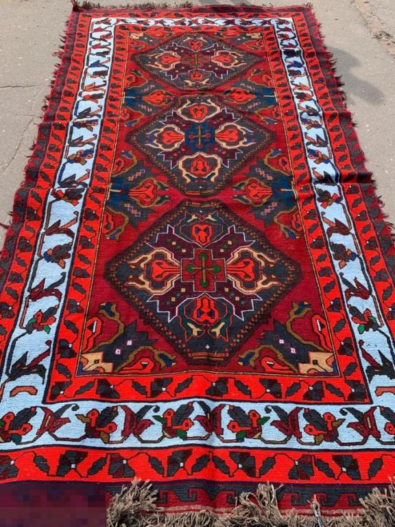 Старинный восточный ковер. Дагестанский сумах (килим). Кавказский ковер. 340 х 170 см