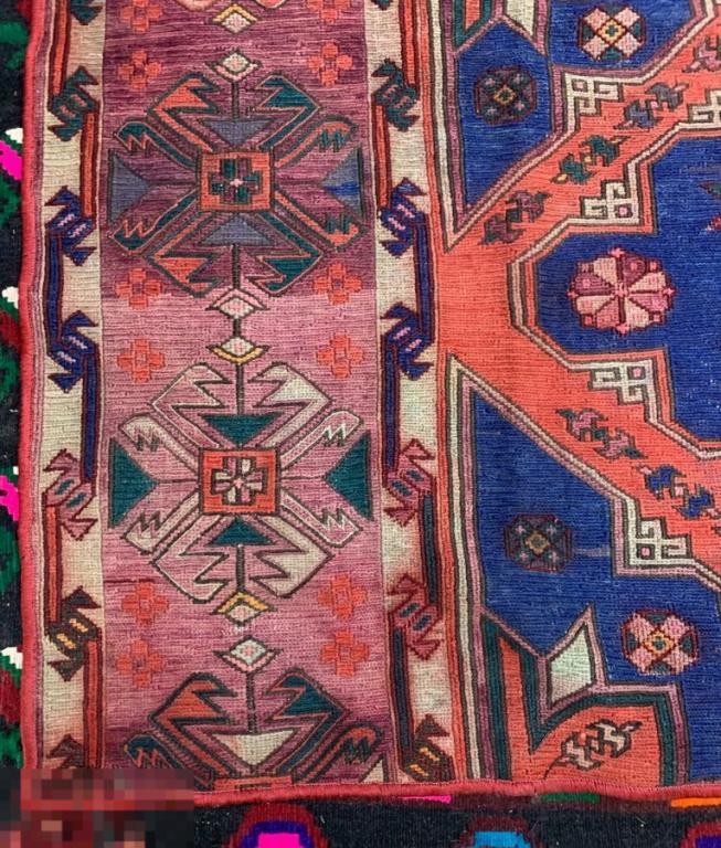 Старинный восточный ковер. Дагестанский сумах (килим). Кавказский ковер 205 х 185 см