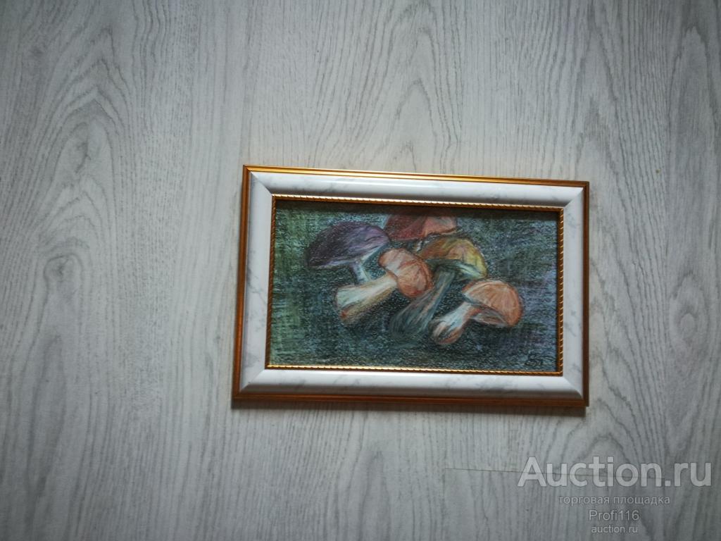 КАРТИНА  НАТЮРМОРТ" ГРИБЫ" 205 х 305 ММ