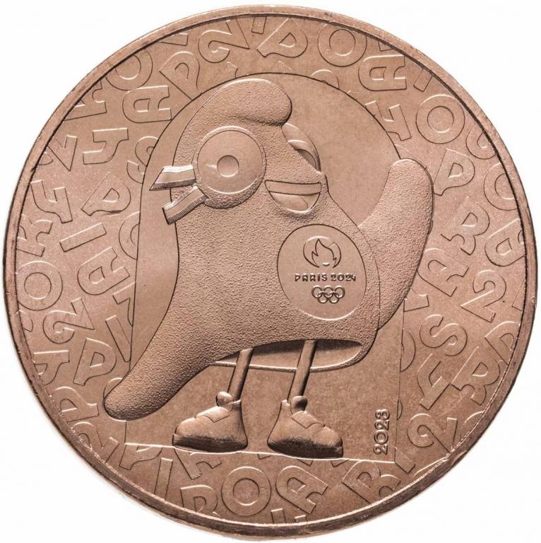 Франция 1\4 евро 2023 Олимпийские игры в Париже 2024. Талисман. UNC