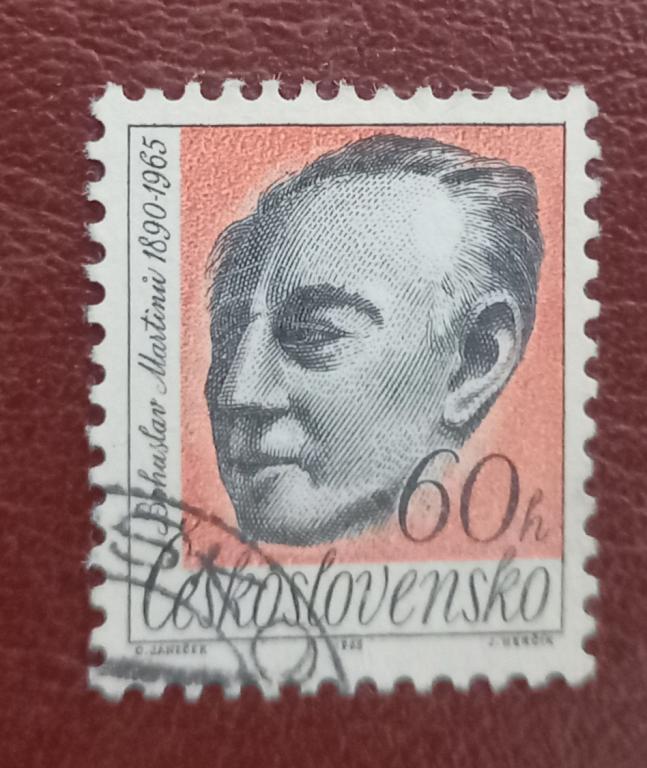 Чехословакия 1965 год 75 лет со дня  рождения Композитора Богуслава Мартину Гаш