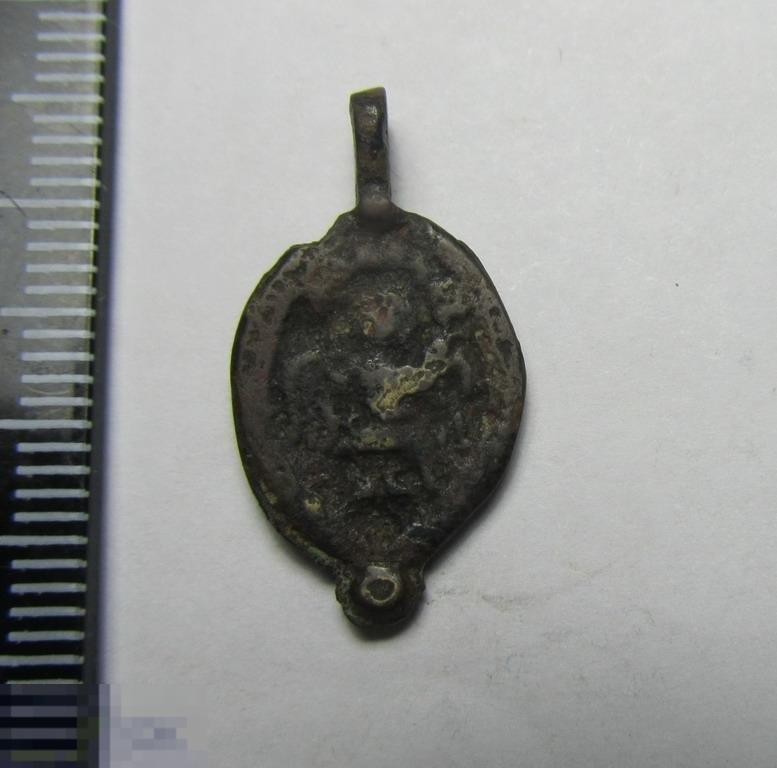 Иконка каплевидная Архангел/Голгофский крест 17-18 век