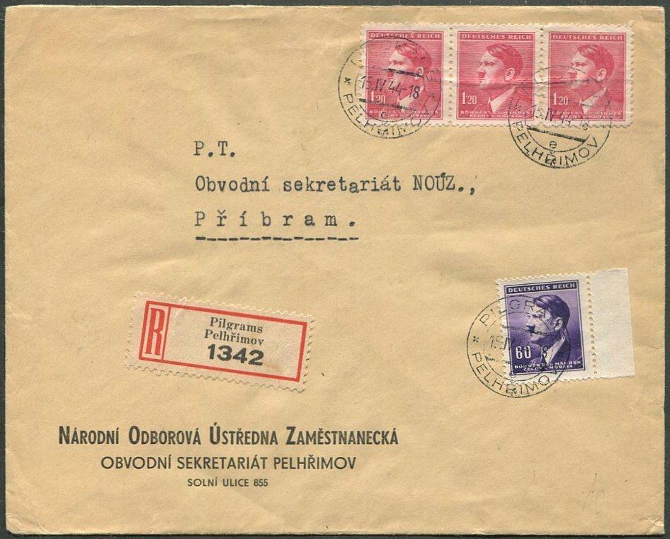 Богемия и Моравия 1944 Германия Пельгржимов Профсоюзы служебное заказное оккупация Чехословакии