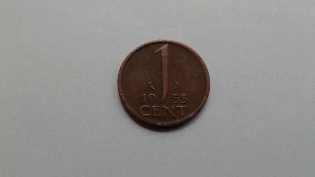 Нидерланды. 1 цент 1955 г.