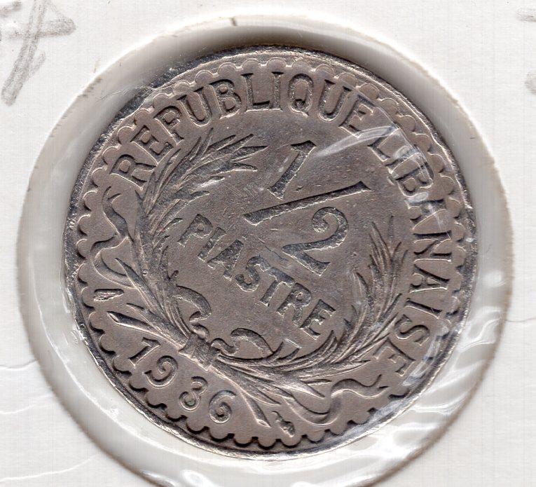 1/2 пиастра - Ливан - 1936