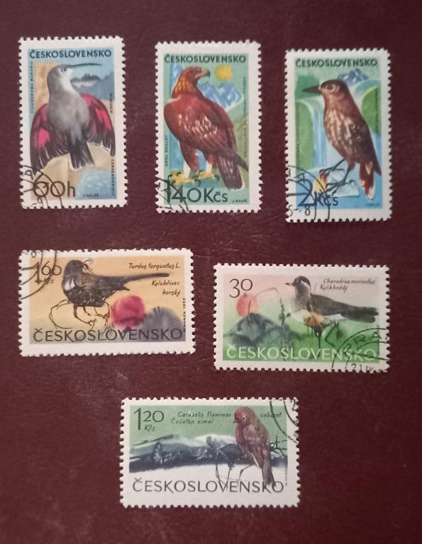 Чехословакия 1965 год Фауна Птицы гор Орел. Доттерель.Стеноползун.Гаш