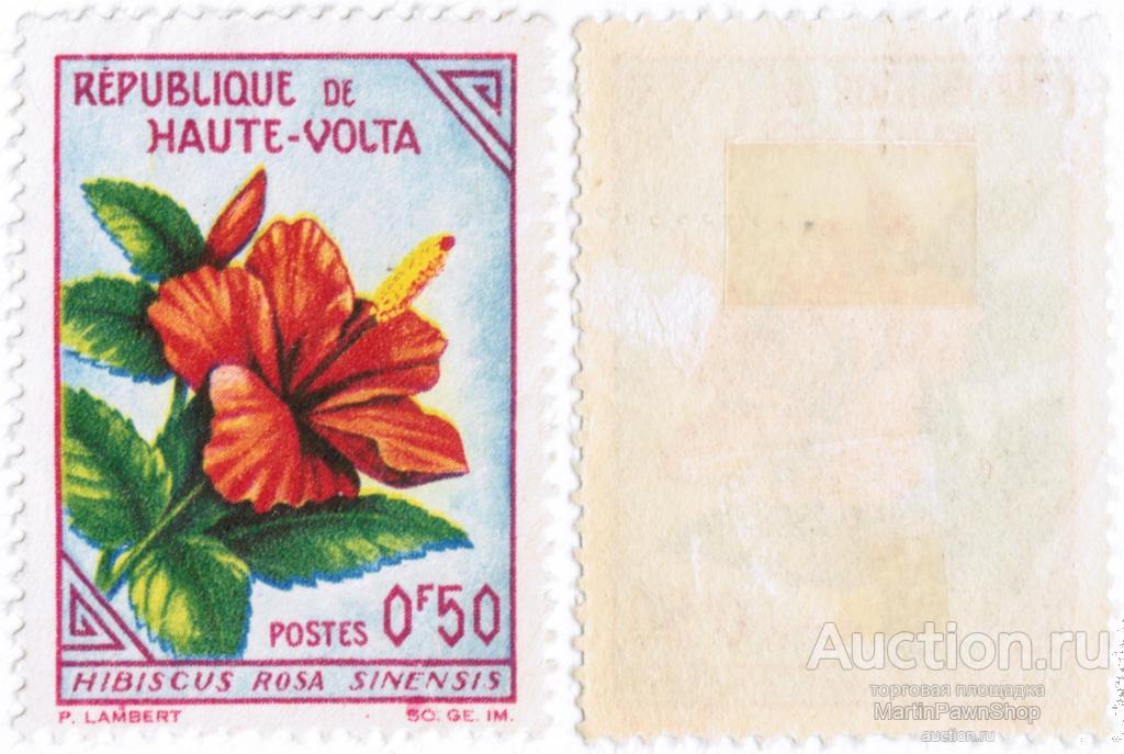 50 сантимов - Верхняя Вольта / Буркина-Фасо - Гибискус китайский - 1963 г.