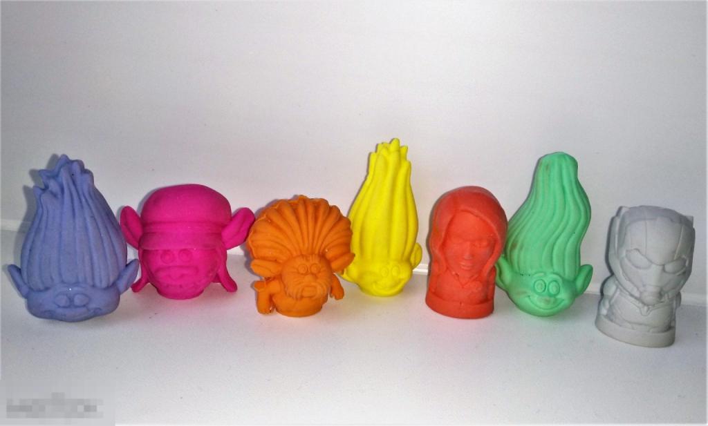 Стиратели Ластики Тролли и Мстители из Пятерочки. Лот 7шт.